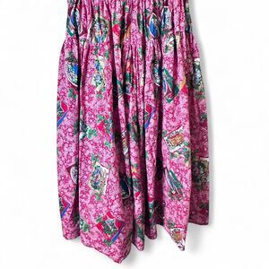 Red Christmas Pattern  High Waisted Flowy , A - Line Skirt cottage core